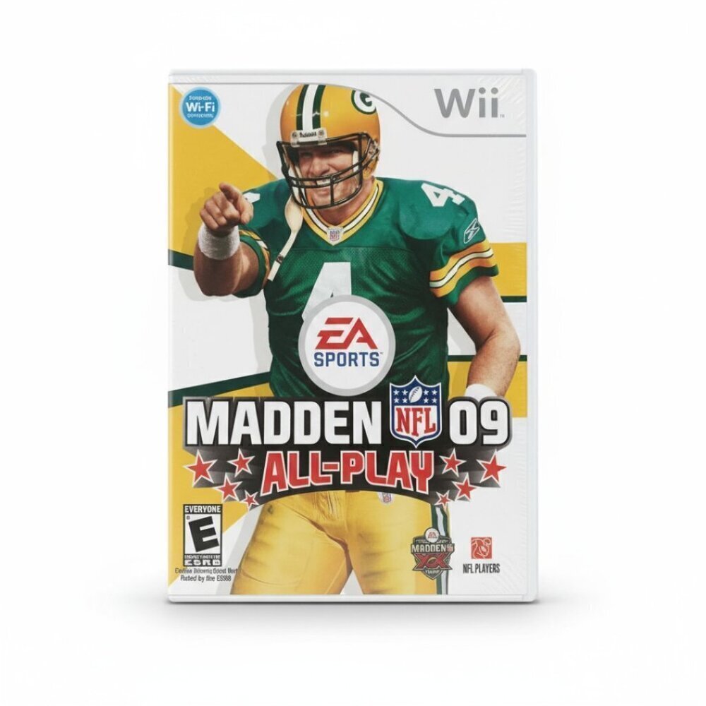 Madden NFL 09 All-Play (Nintendo Wii) Complete Brett Favre Cover